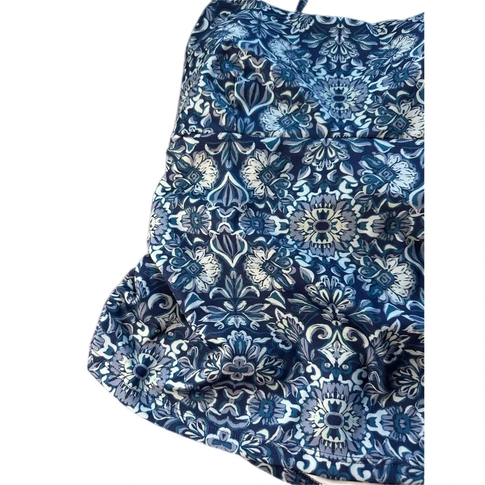 Adore Me Tankini Swim Top Womens Large Blue White Medallion NWT WIN-AW-13381-SPT